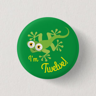 Gecko Lizards Birthday Party Niedlich Kids Button