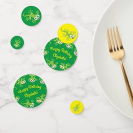 Gecko Lizards Geburtstagsparty Niedlich Kids Konfetti