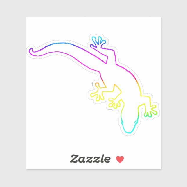 GECKO Mehrfarbige Kontur Aufkleber (Blatt)