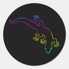 GECKO Mehrfarbige Kontur Runder Aufkleber