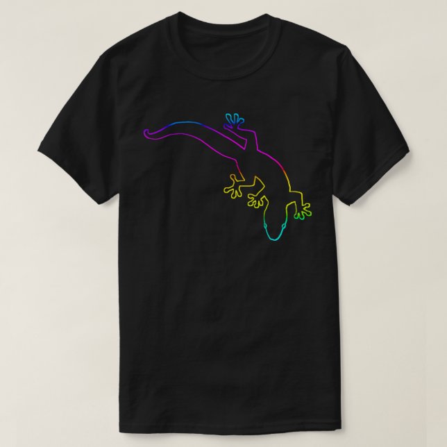 GECKO Mehrfarbige Kontur T-Shirt (Design vorne)