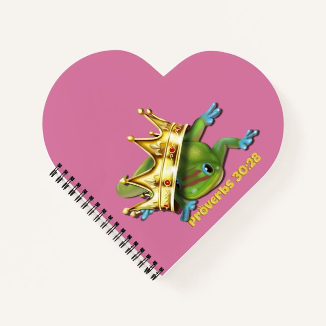 Gecko mit Krone—Sprichwörter Notizbuch (Vorderseite)