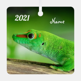 Gecko - Phelsuma grandis Ornament Aus Metall