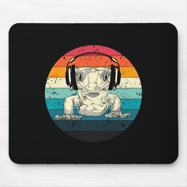 Gecko Playing Video Game Funny Gamer Mousepad (Vorne)