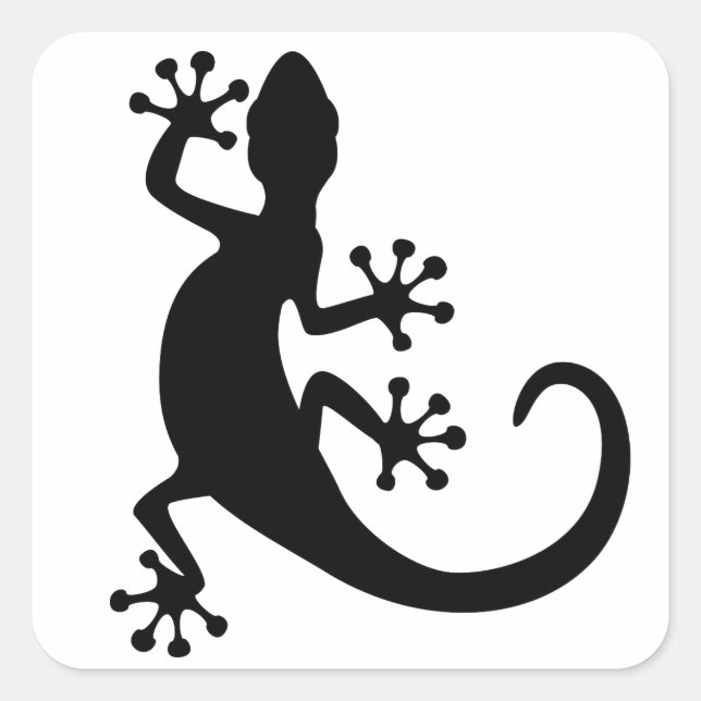 Gecko Quadratischer Aufkleber (Vorderseite)