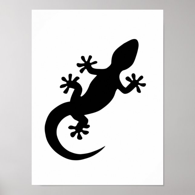 Gecko-Schwarz-Plakat Poster (Vorne)