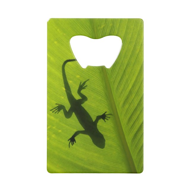 Gecko-Silhouette Kreditkartenflaschenöffner (Vorderseite)