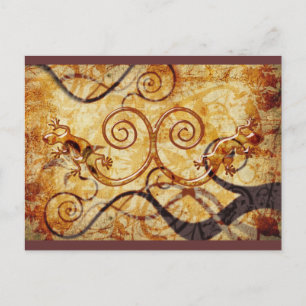 Gecko Spiral Twins Postkarte