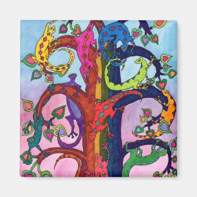 Gecko Tree of Life Magnet (Vorne)