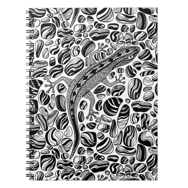 Gecko und Kies Notizblock (Vorderseite)