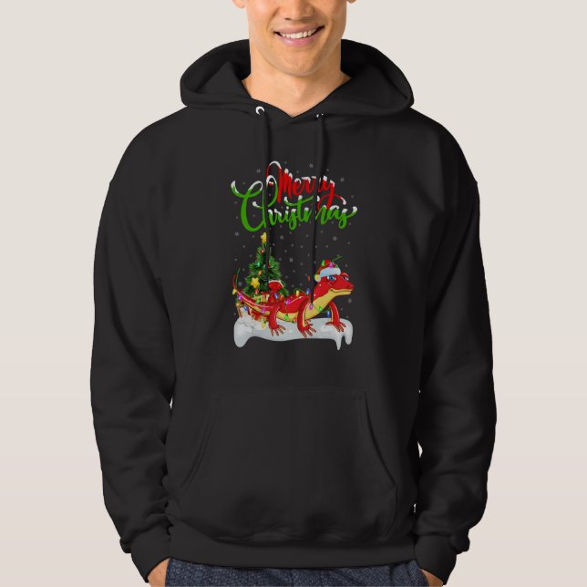 Gecko   Xmas Decorations Santa Gecko Christmas Hoodie (Vorderseite)