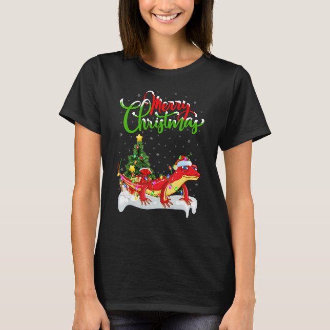 Gecko   Xmas Decorations Santa Gecko Christmas T-Shirt (Vorderseite)