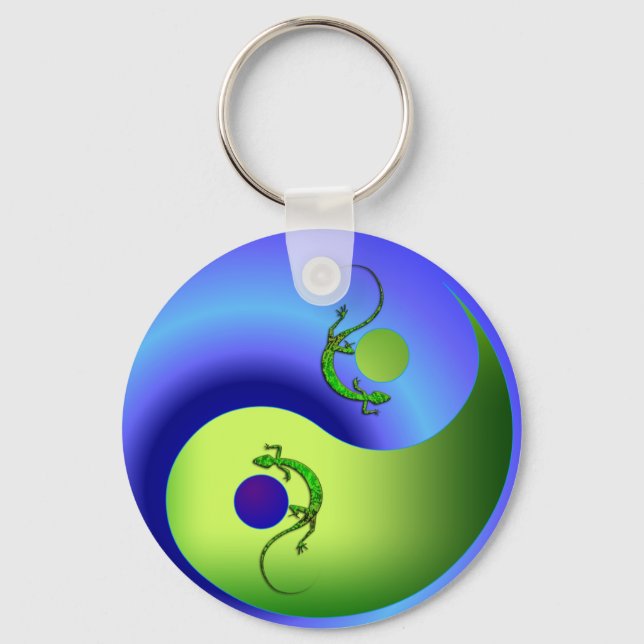Gecko Yin Yang Schlüsselanhänger (Vorderseite)