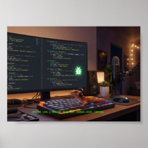 GeckoDev // Cyberpunk Debugger Universelle Station Poster
