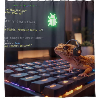 GeckoDev Personalisierter Cyberpunk-Programmierer- Duschvorhang