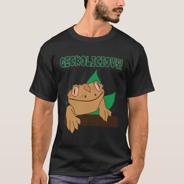 Geckolicious  Saying Cute Lizard Crested Gecko T-Shirt (Vorderseite)