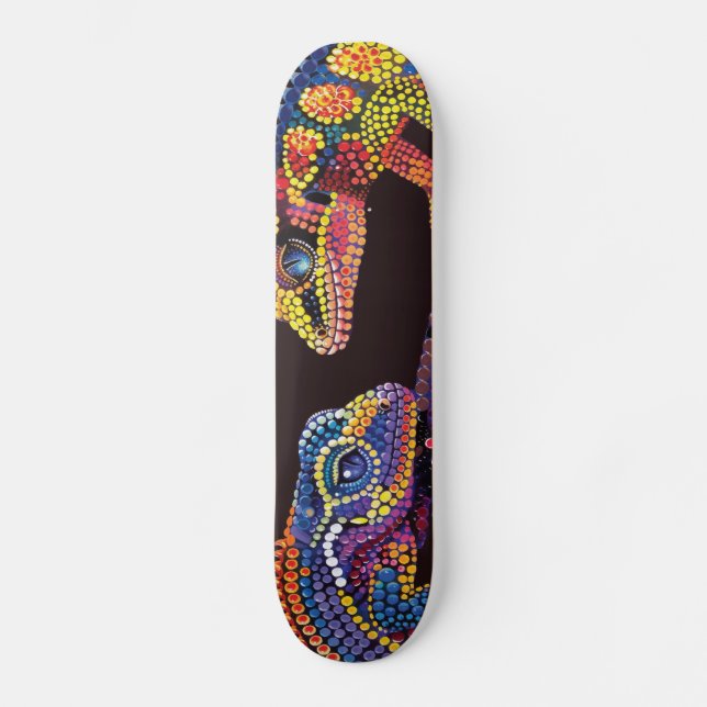 Geckos - Aborigine-Style - Skateboard Deck (Vorderseite)