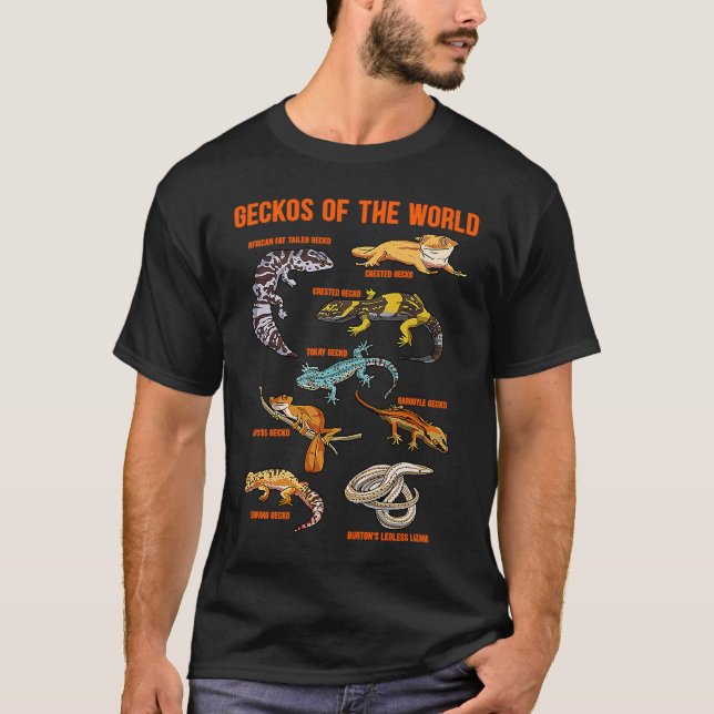 Geckos Animals of the World Crested Leopard Gecko  T-Shirt (Vorderseite)