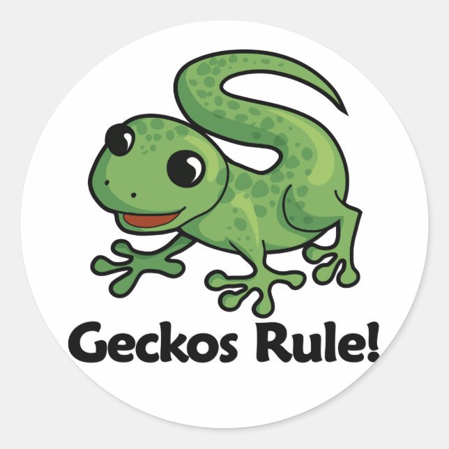 Geckos-Regel! Runder Aufkleber (Vorderseite)
