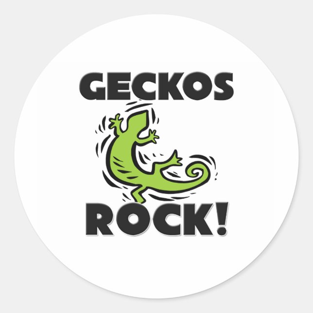 Geckos Rock Runder Aufkleber (Vorderseite)