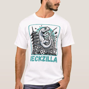 Geckzilla Japanischer Funny Gecko Reptile Kaiju T-Shirt