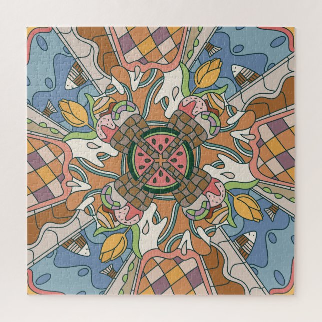 Gedächtlicher Sommer: Pastellfarben und spielerisc Puzzle (Vertikal)