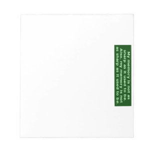 Gedächtnis nicht scharf notizblock