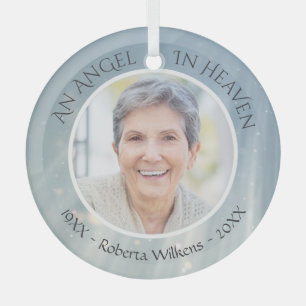 GedächtnisANGEL IM HEAVEN-Foto zur Speicherwahrung Ornament Aus Glas