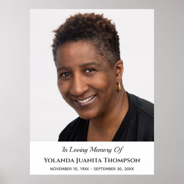 Gedächtnisbeerdigung Foto Bereavement Beileid Poster (Vorne)