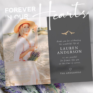 Gedächtnisbeerdigung Moderne, einfache Chic Gold B Dankeskarte