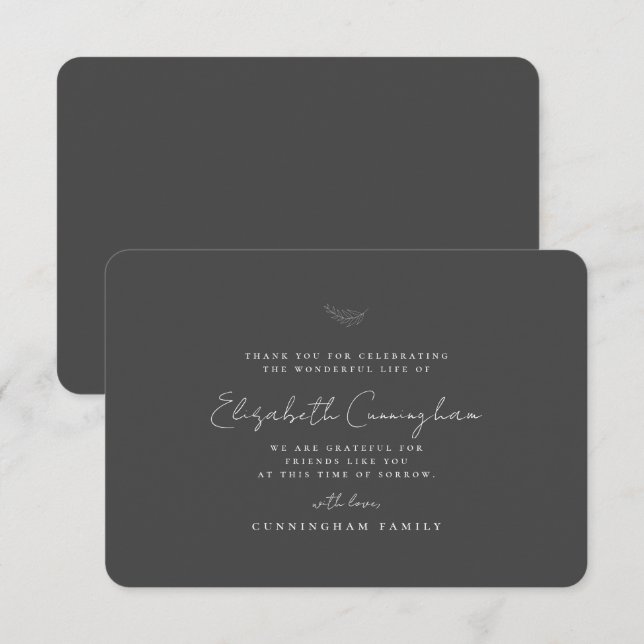 Gedächtnisbeerdigung Moderne Kunst, Dichtung und M Dankeskarte (Vorne/Hinten)