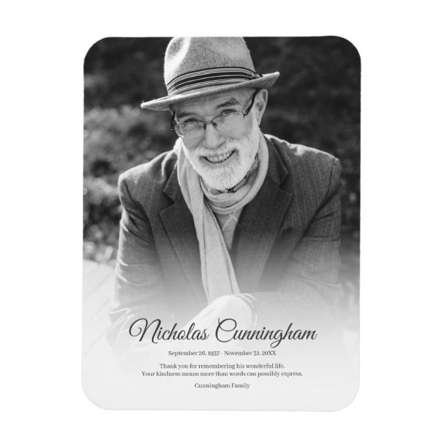 Gedächtnisbeerdigung Modernes Klassisches Foto Magnet (Vertikal)