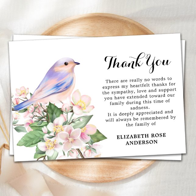 Gedächtnisbeerdigung von Wasserfarben-Bird-Beileid Dankeskarte (Von Creator hochgeladen)