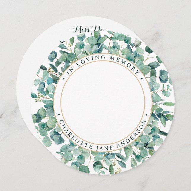 Gedächtnisbeerenkkarte Eukalyptus Grüne Feiertagskarte (Vorne/Hinten)