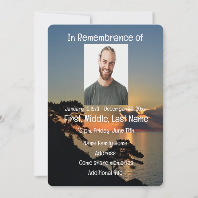 Gedächtnisdienst: Einladung zum Sunset Water (Vorderseite)