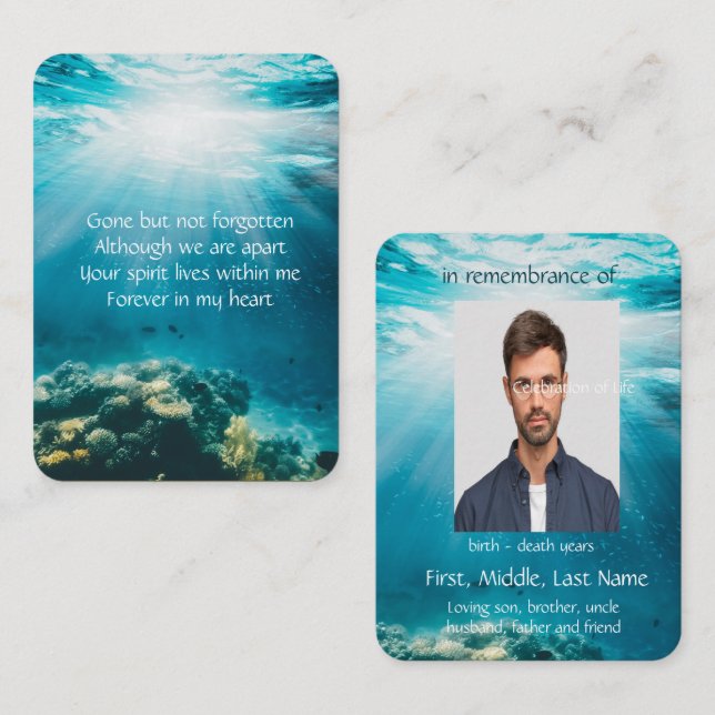 Gedächtnisdienst: Einladung zum Tauchen in der Tie (Vorne/Hinten)