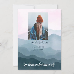 Gedächtnisdienst laden Berglandschaft ein Einladung