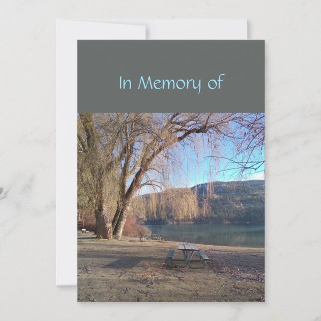 Gedächtnisdienst laden einen schönen Strand am See Einladung (Vorderseite)