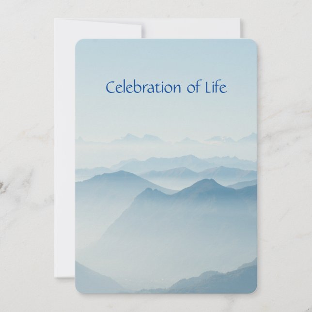 Gedächtnisdienst laden Friedliches Gebirge ein Einladung (Vorderseite)