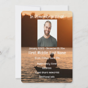 Gedächtnisdienst laden Sunset Fishing Einladung