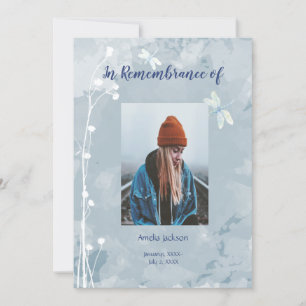 Gedächtnisdienst lädt Dragonfly White-Blume ein Einladung