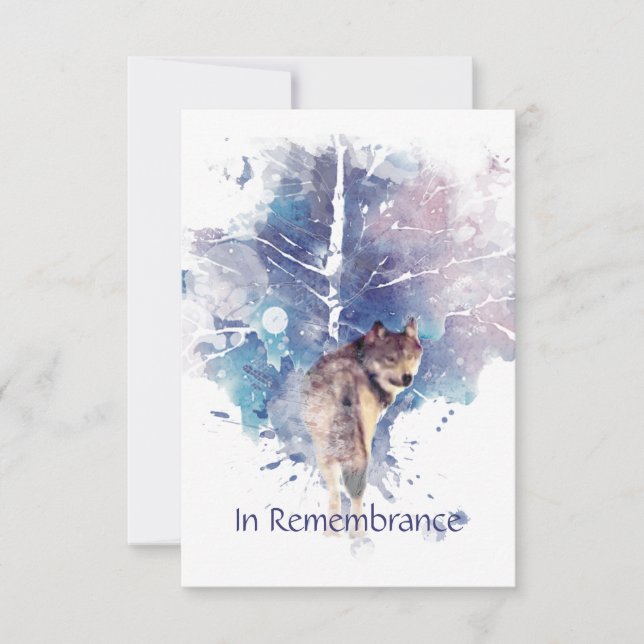 Gedächtnisdienst lädt Wolf Wildlife Art ein Einladung (Vorderseite)