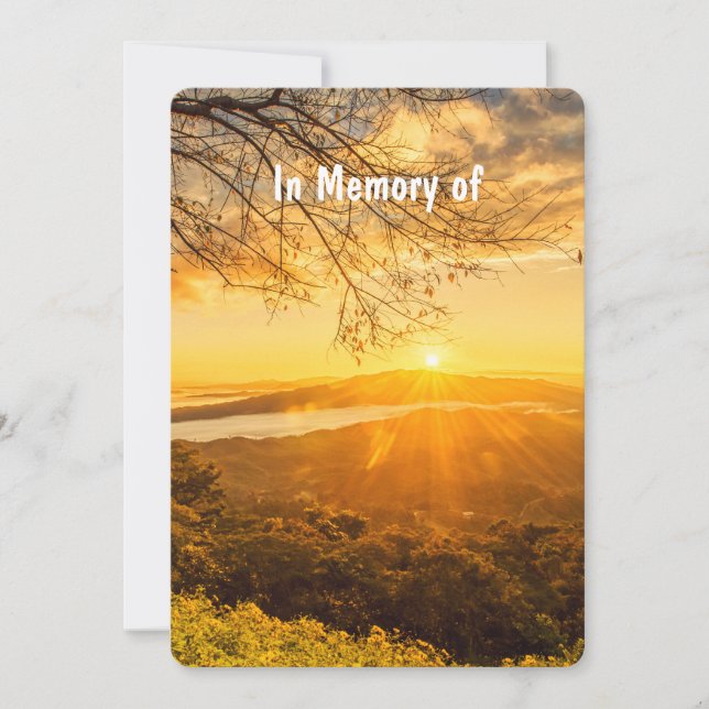 Gedächtnisdienst lädt zum schönen Sonnenaufgang ei Einladung (Vorderseite)