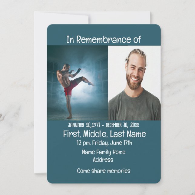 Gedächtnisdienst lädt zur Kampfkunst ein Einladung (Vorderseite)