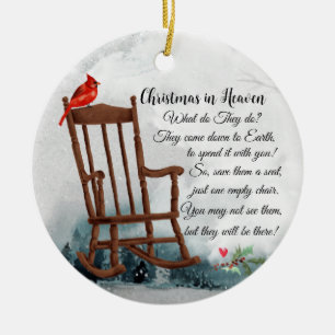 Gedächtnisfeier Der Himmel ist ein schöner Ort Rot Keramik Ornament