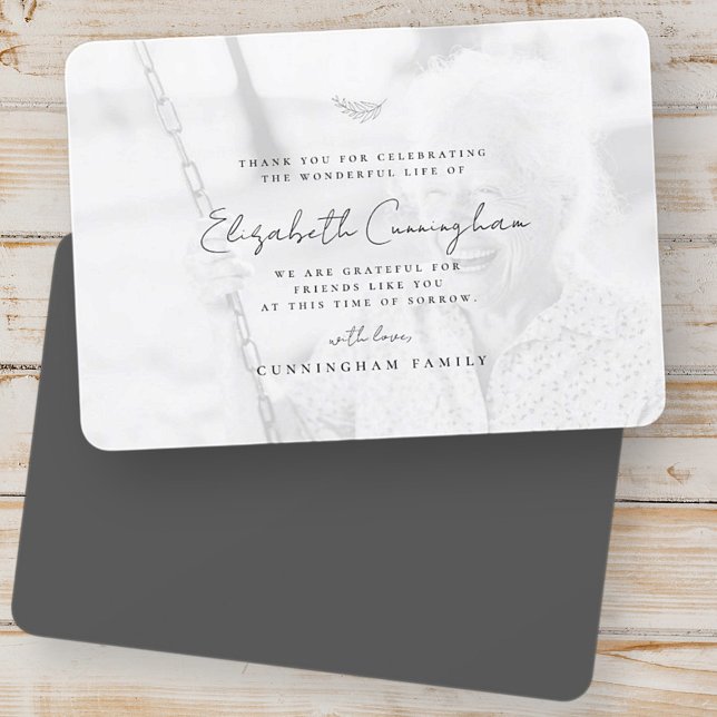 Gedächtnisfeier Modernes, einfaches Foto Dankeskarte (Von Creator hochgeladen)