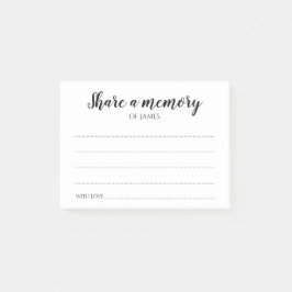 Gedächtnisfeier zum Gedenken an das Leben teilen Post-it Klebezettel