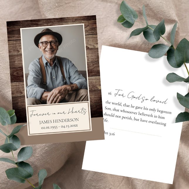 Gedächtnisfloral Rusitc Holz Foto Beerdigung Keepa Visitenkarte (Von Creator hochgeladen)