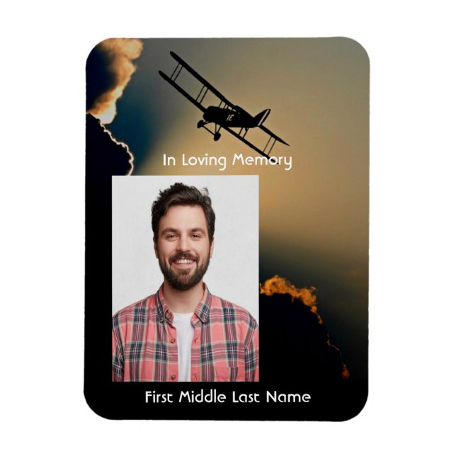 Gedächtnisflugzeug Foto Prayer Pilot Flugzeug Flug Magnet (Vertikal)