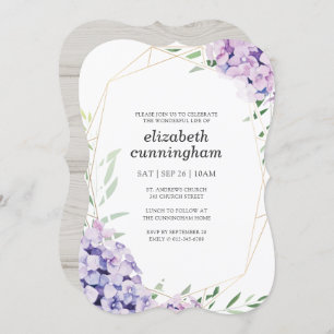 Gedächtnisfräse Hydrangea Lilac Floral Geometrie Einladung